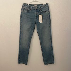 Zara mid rise full length straight jeans